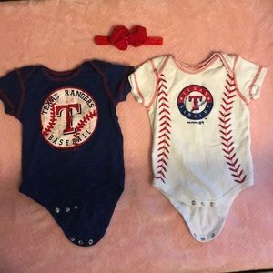 Genuine Merchandise 6/9m Texas Rangers onesies